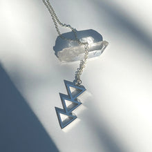 Load image into Gallery viewer, ALIGN WITH SOURCE LARGE SILVER PENDANT
